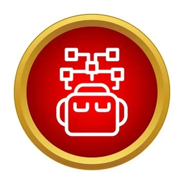 Robot artificial intelligence network and cybernetics automation icon Stockillustratie