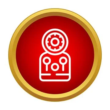 Robot artificial intelligence technology automation concept gear icon Stock Illustration