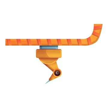 Robot assembly line icon, cartoon style Stock Illustration