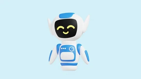 Robot Assistant animated 3d icon. Stock Footage 289452822