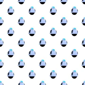 Robot assistant droid artificial intelligence seamless pattern background Illustrazione stock