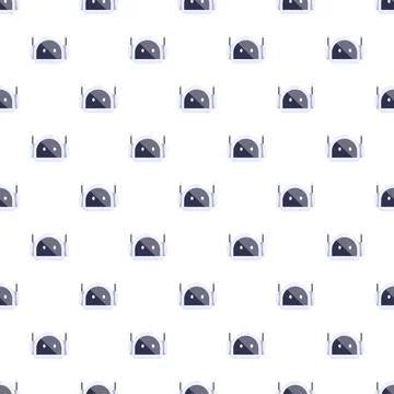 Robot assistant faces seamless pattern background creating ai theme Stock Illustration