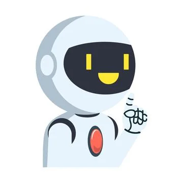 Robot assistant finger point vector Illustration