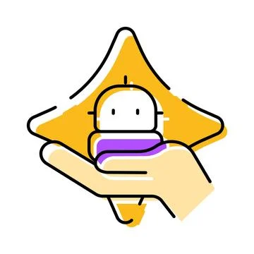 Robot assistant hand offering support and care イラスト素材