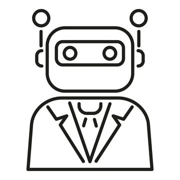 Robot assistant icon representing ai technology automation Illustrazione stock