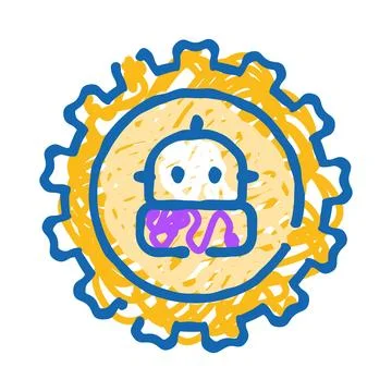 Robot assistant icon representing artificial intelligence technology 스톡 일러스트