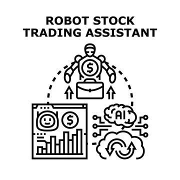 Robot assistant leveraging artificial intelligence and cloud computing to man Stock Illustration