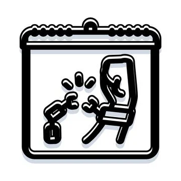 Robot assistant managing calendar schedule and automating tasks イラスト素材