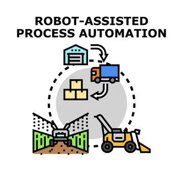 Robot assisted process automation improving work efficiency イラスト素材