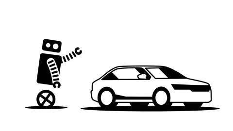Robot Attacks Taxi Stock Footage 335672363