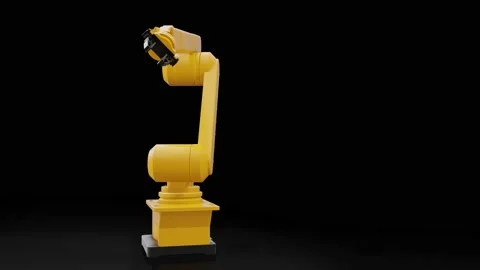 Robot automatic arms machine. Industrial equipment. Modern technology Video stock 142426220