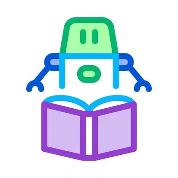 Robot automatic solution color icon vector illustration Illustrazione stock