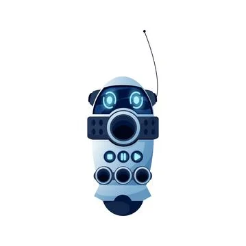 Robot automation with stop, record and play button Stock Illustration