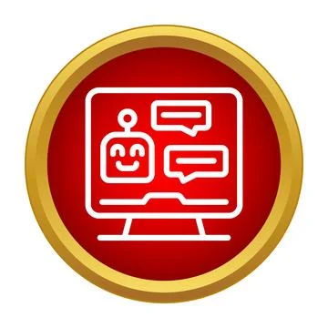 Robot avatar engaging in conversation on a computer screen イラスト素材
