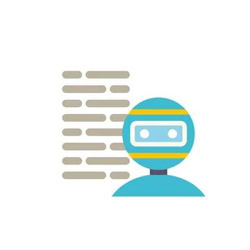 Robot avatar processing data or developing software application Stock Illustration