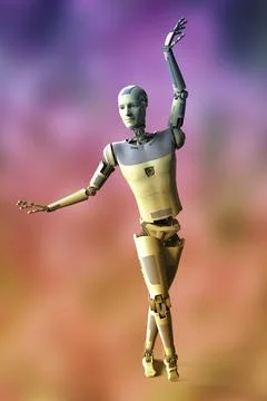 Robot ballet dancer, 3D illustration Stock Illustration