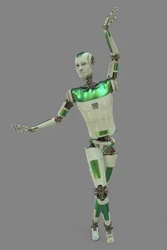 Robot ballet dancer, 3D illustration Stock Illustration