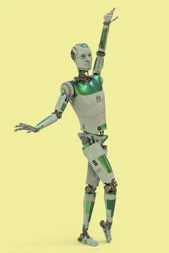 Robot ballet dancer, 3D illustration Stock Illustration