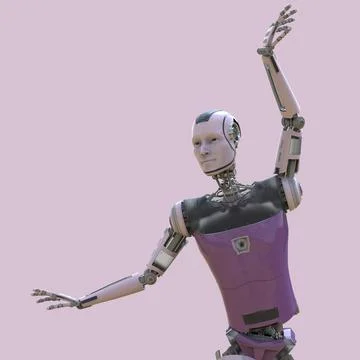 Robot ballet dancer, 3D illustration Stock Illustration