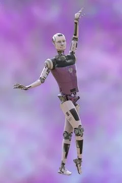 Robot ballet dancer, 3D illustration Stock Illustration