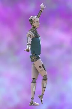 Robot ballet dancer, 3D illustration Stock Illustration