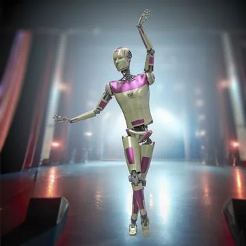Robot ballet dancer, 3D illustration Stock Illustration