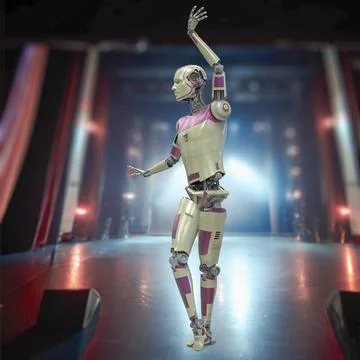 Robot ballet dancer, 3D illustration Stock Illustration