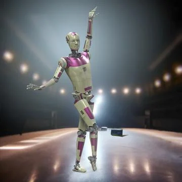 Robot ballet dancer, 3D illustration Stock Illustration