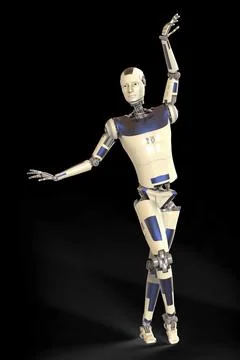 Robot ballet dancer, 3D illustration Stock Illustration