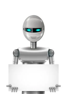 Robot with banner Stock Illustration