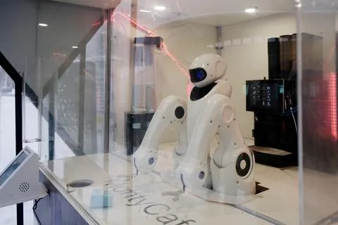 Robot barista Stock Photos