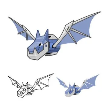 Robot Bat Cartoon Character Stock-Illustration