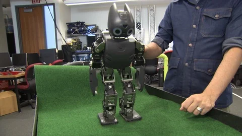 Robot being tested in lab Stock Footage 99053388