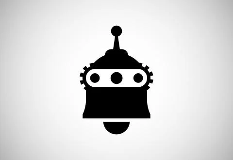 Robot bell logo design vector illustration イラスト素材