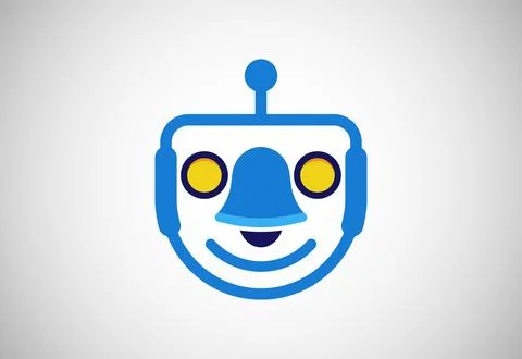 Robot bell logo design vector illustration イラスト素材