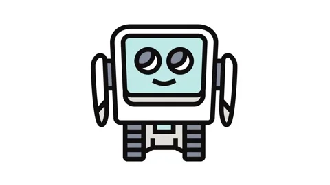 Robot big expressive eyes Stock Footage 326114376