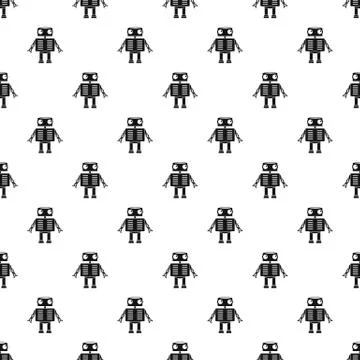 Robot with big eyes pattern Stock Illustration
