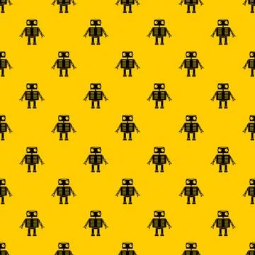 Robot with big eyes pattern Stock Illustration