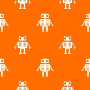 Robot with big eyes pattern seamless Illustrazione stock