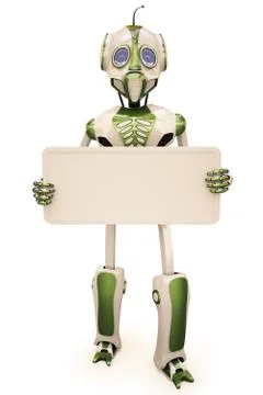 Robot billboard Stock Illustration