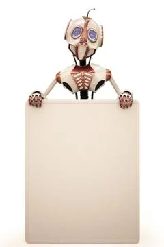 Robot billboard 스톡 일러스트