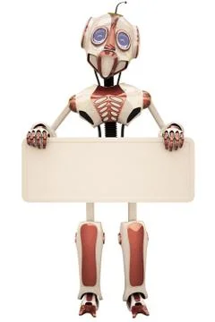 Robot billboard Illustrazione stock