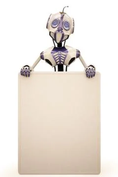 Robot billboard Illustrazione stock