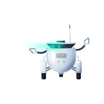 Robot bionic man, future assistant worker isolated Stock Illustration