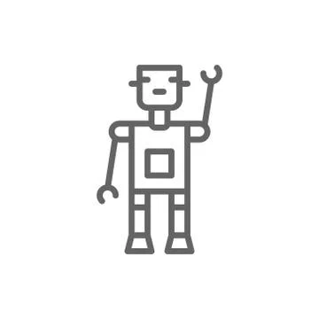 Robot, bot, chatbot, artificial intelligence line icon. Stock Illustration