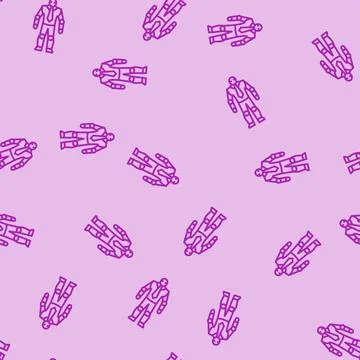 Robot a bow tie line seamless pattern 스톡 일러스트
