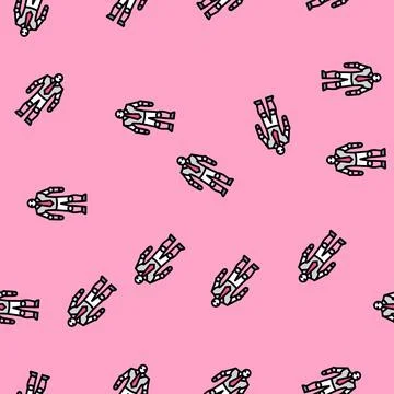 Robot a bow tie vector seamless pattern Stock Illustration