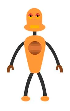 Robot boy flat character. Isolated stock vector illustration Stock Illustration