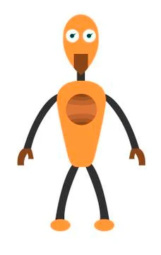 Robot boy flat character. Isolated stock vector illustration Stock Illustration