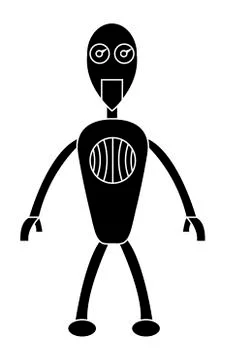 Robot boy simple character. Isolated vector illustration Stock Illustration